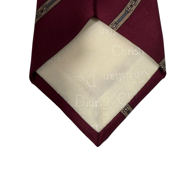 Christian Dior cravates silk tie horse bit equestrian chain design - Picture 4 of 4